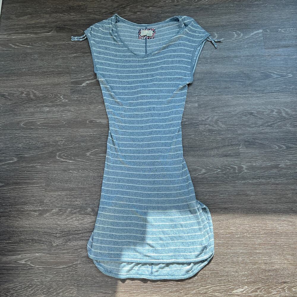 Saturday Sunday Anthropologie Striped Ribbed Dress M Bohemian Effortless Relaxed